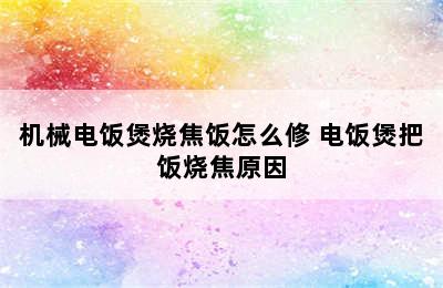 机械电饭煲烧焦饭怎么修 电饭煲把饭烧焦原因